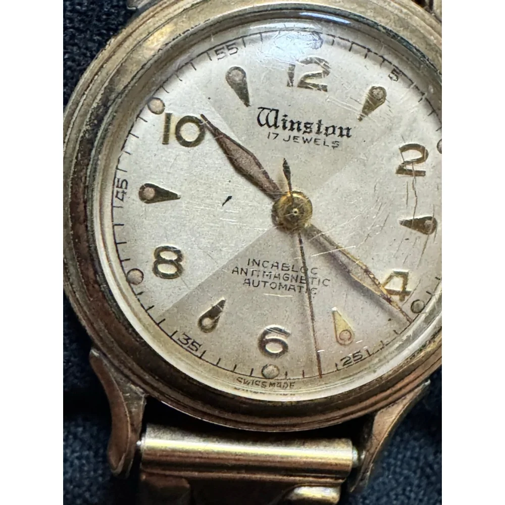 Winston 17 Jewels Vintage Incabloc automatic watch 10 KT RGP